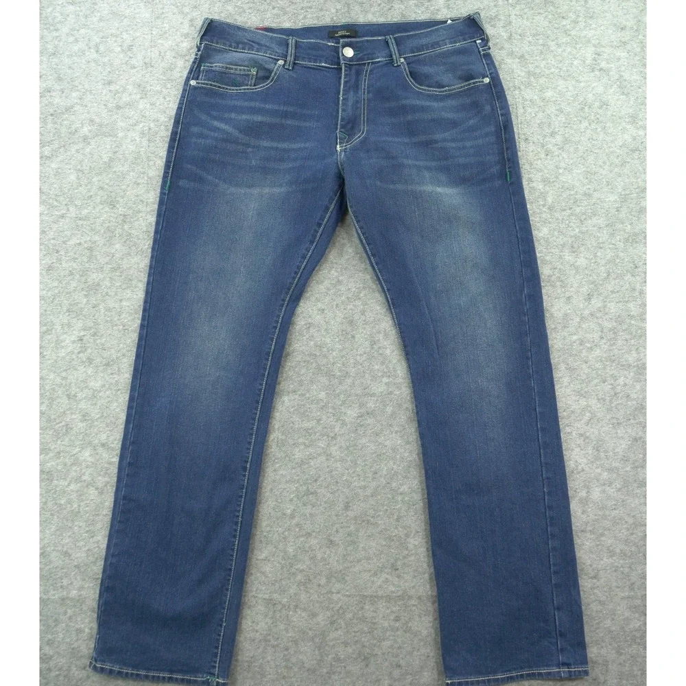 True Religion Jeans Mens 36 Blue Ricky Relax Slim Mid Rise Zip Fly